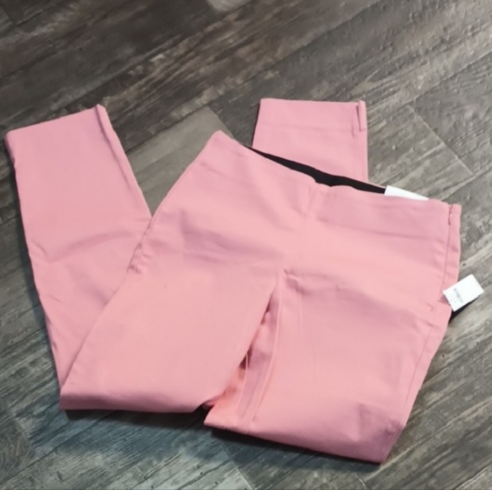 Women's 4 Cropped Skinny Slim Pants in Coral.